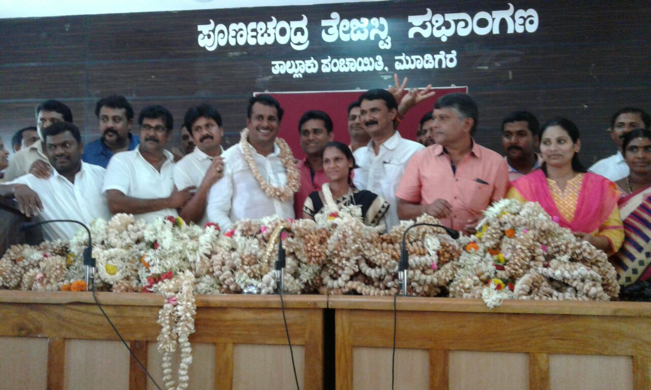 ಮೂಡಿಗೆರೆ ತಾಪಂ ನೂತನ ಅಧ್ಯಕ್ಷ-ಉಪಾಧ್ಯಕ್ಷರ ಅವಿರೋಧ ಆಯ್ಕೆ